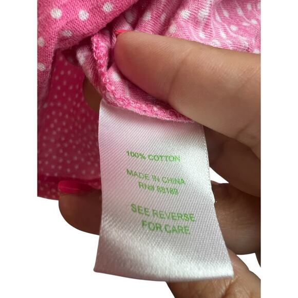 Lilly Pulitzer Pink White Polka Dots Cotton Top XS - Picture 4 of 7
